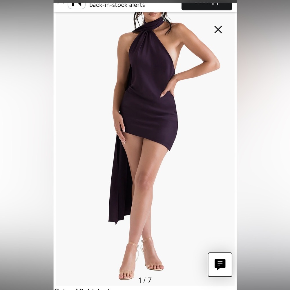 House of cb dress Aida satin in color Night shade; worn once